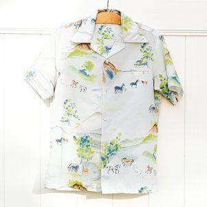 Vintage Kai Nani Aloha Shirt "Wild Horses"